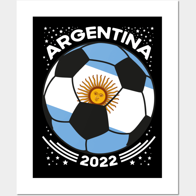 Argentina Flag Soccer Football Team Wall Art by mcoshop